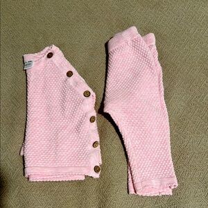 Pink Kids Matching Set with Button Detail